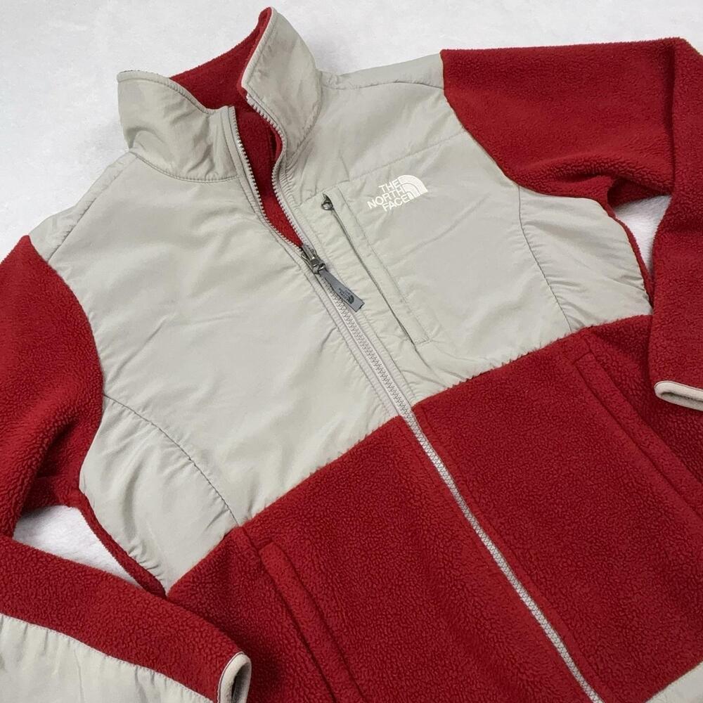 The North Face Jacket Womens S Red Fleece Full Zip Polartec Pockets Logo